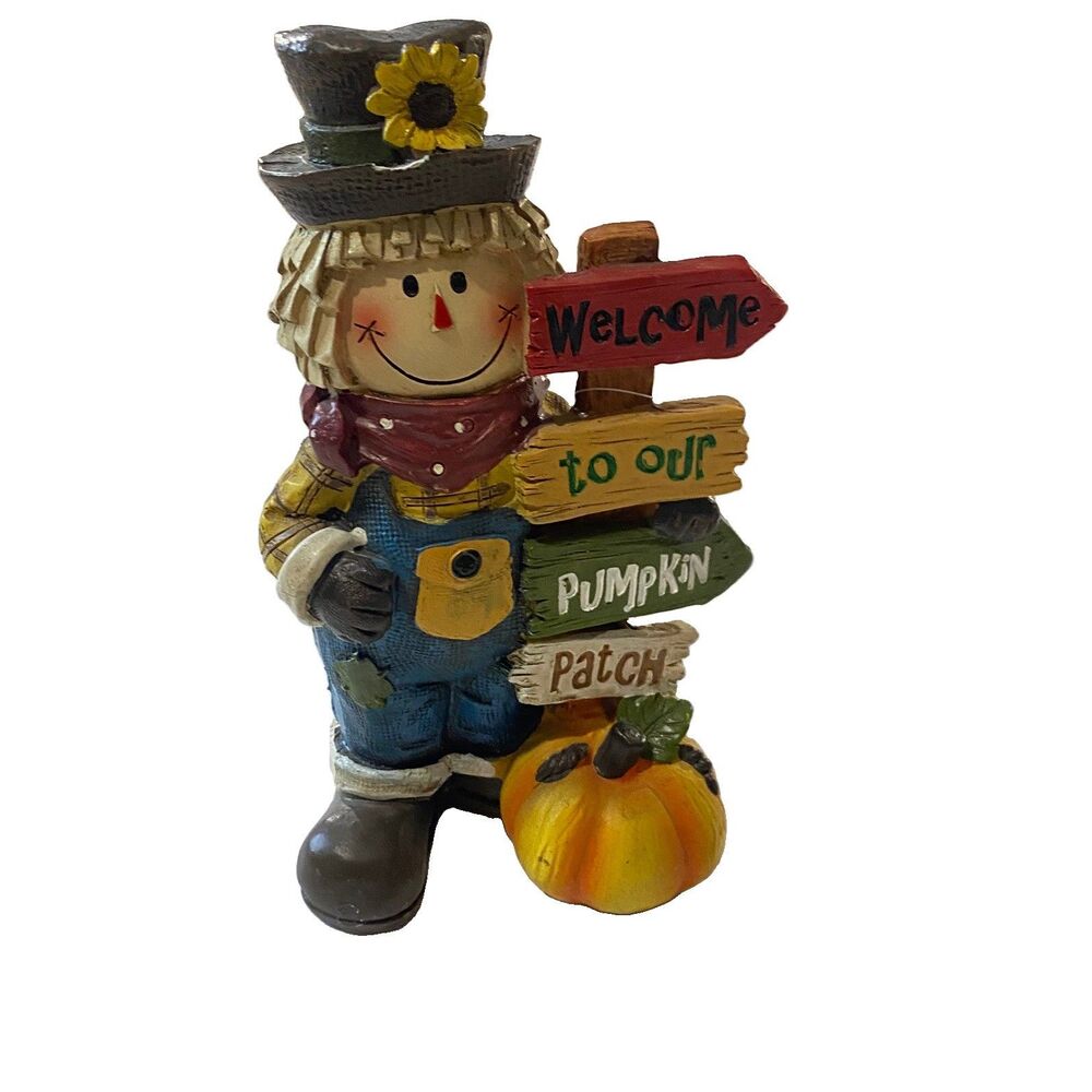 NWT Way To Celebrate Harvest Accent Decor Scarecrow Pumpkin Patch Figurine Fall